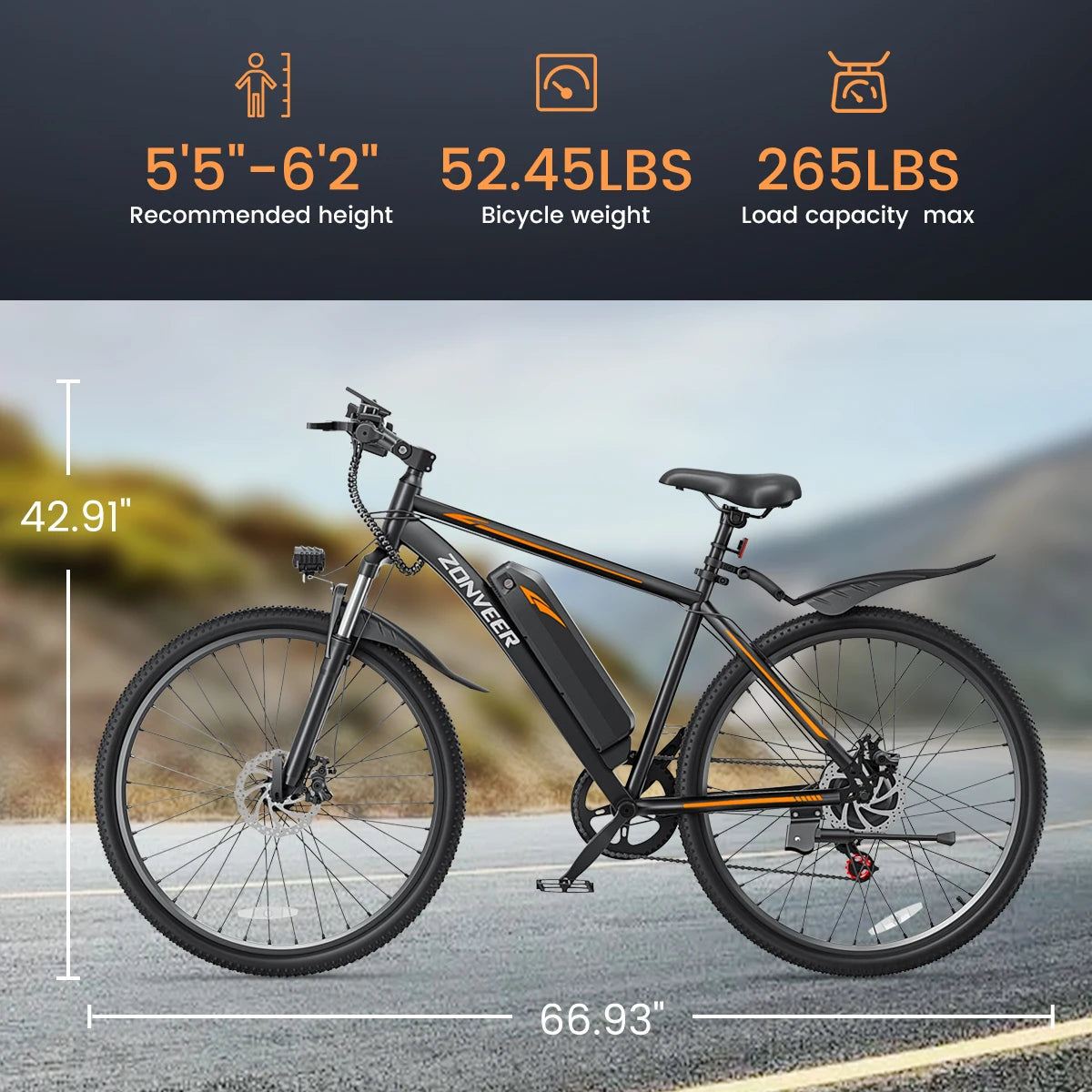 Dyu Electric Bicycle M26 1000W Peak Motor City Commuter