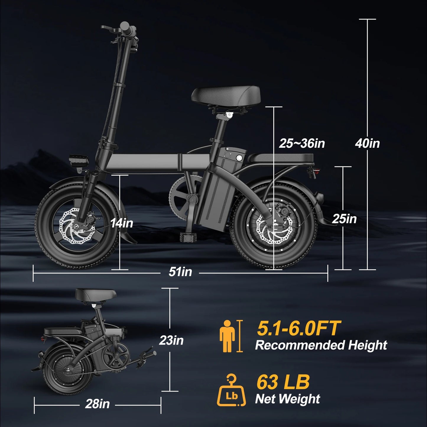 Electric Bike Removable Battery 750W Urban Commuter