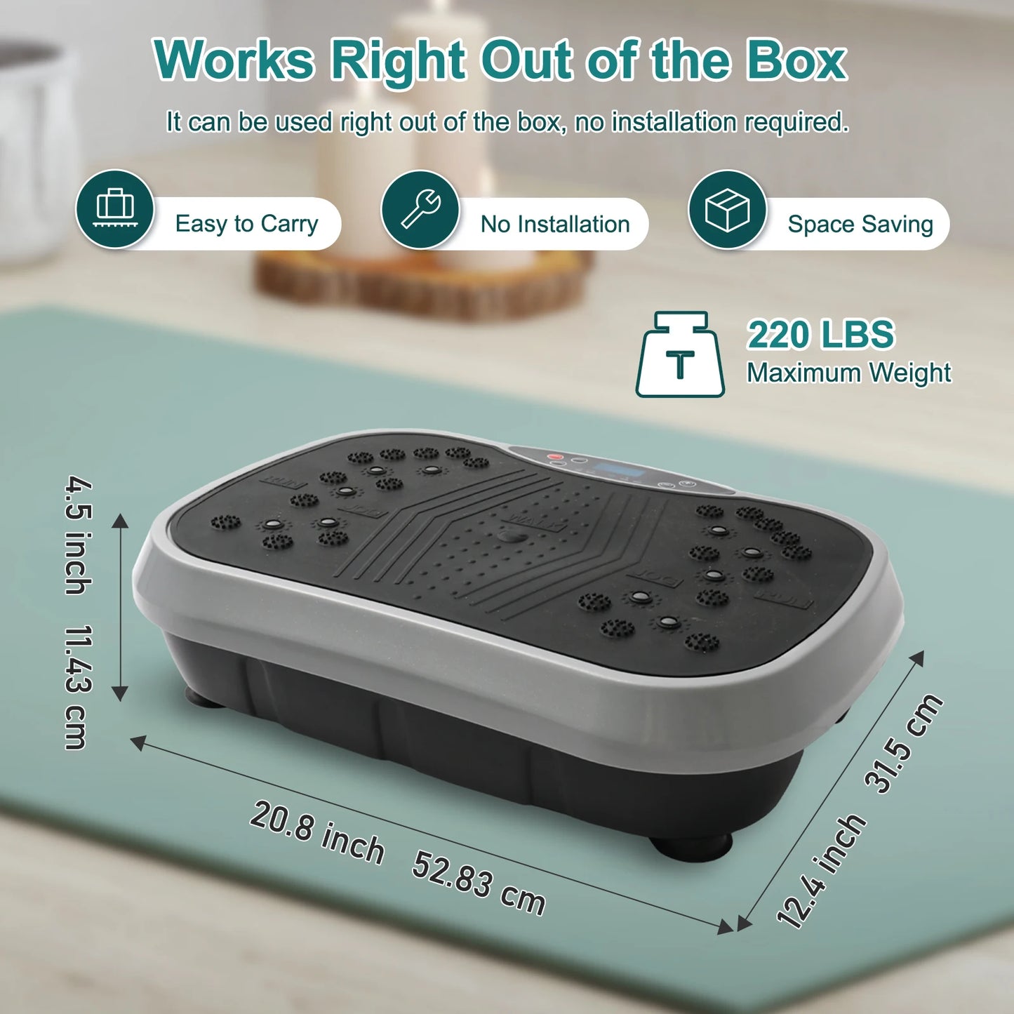 H Vibration Plate Exercise Machine EMS Whole-Body Fitness Equipment