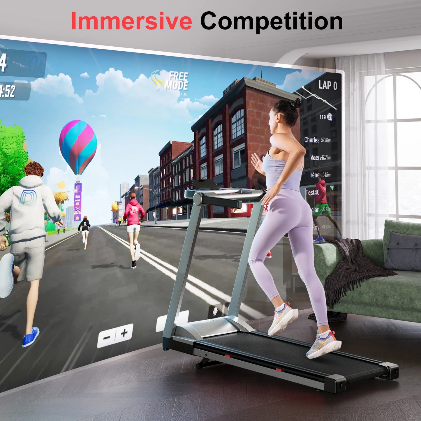 Superun Treadmill Foldable Incline With Touch Screen