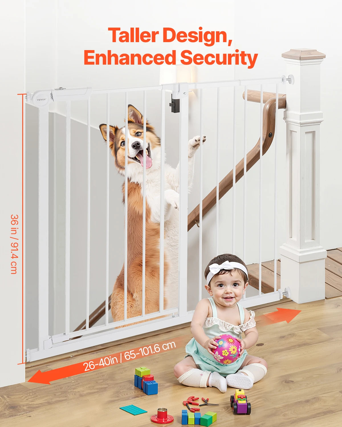 SucceBuy Baby Gate Pressure Mount Walk Through for Doorways