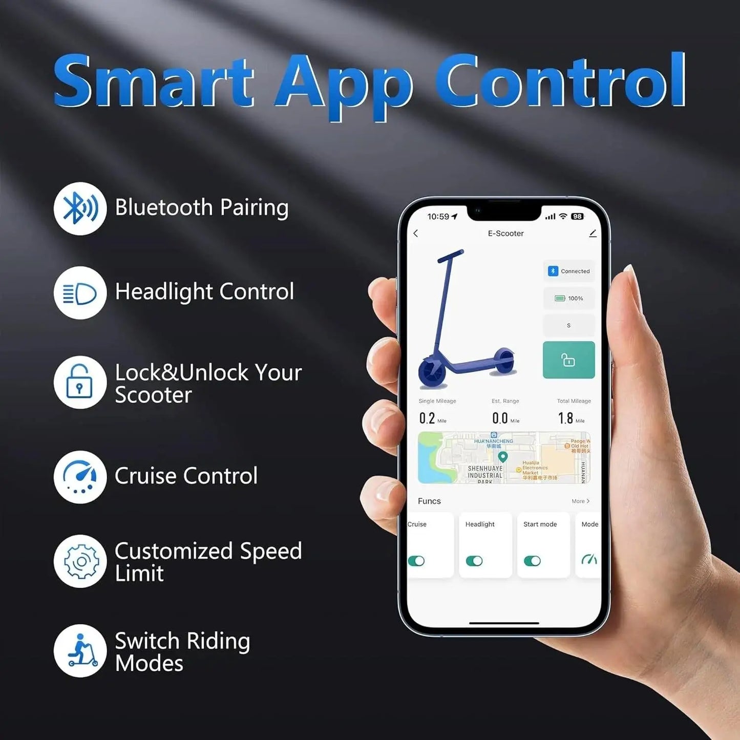 LADPED Electric Scooter Folding For Long Range