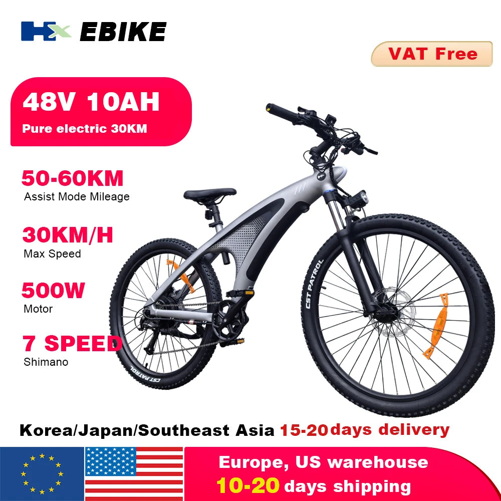 HX Electric Bike Aluminum Alloy Frame 2000W Off-Road Mountain E-Bike