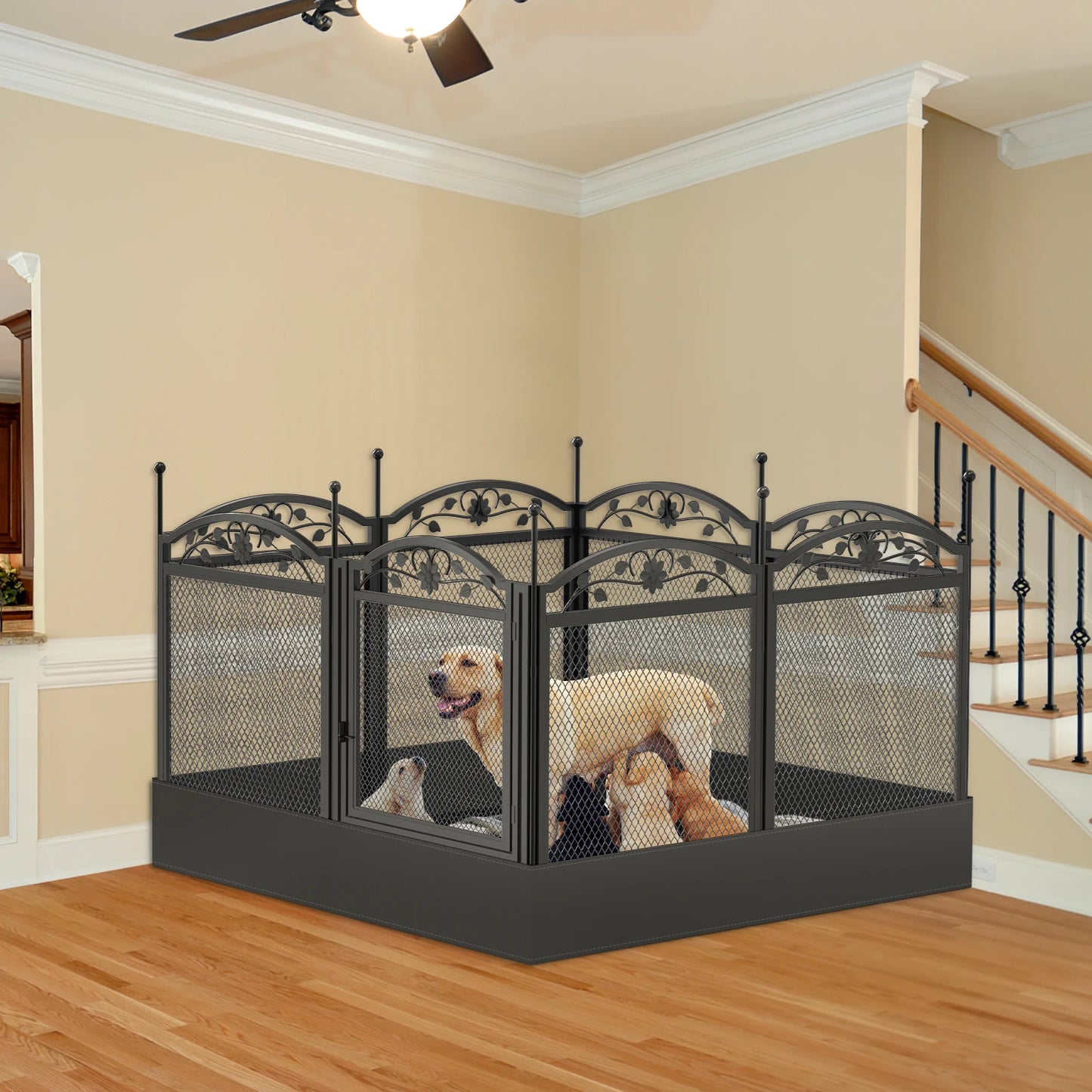 Bingopaw Dog Playpen Heavy-Duty Outdoor Indoor Metal Fence