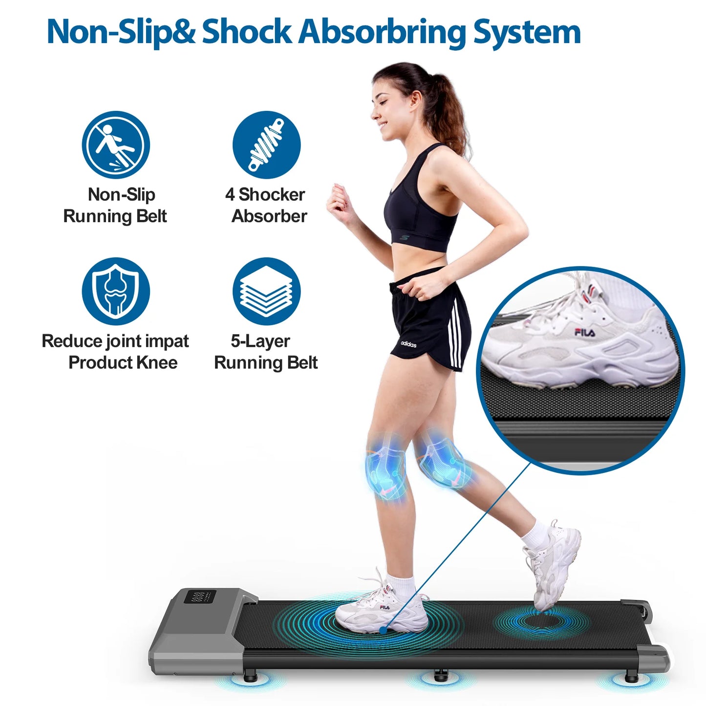 Walking Pad Portable Under Desk Treadmill For Home Office