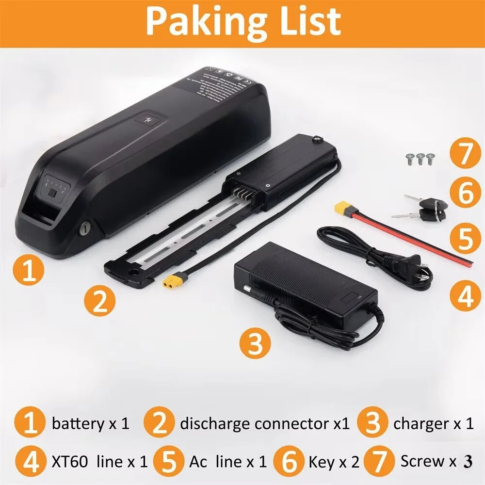 E-Bike Battery 48V 10Ah Li-Ion Pack for Electric Bikes