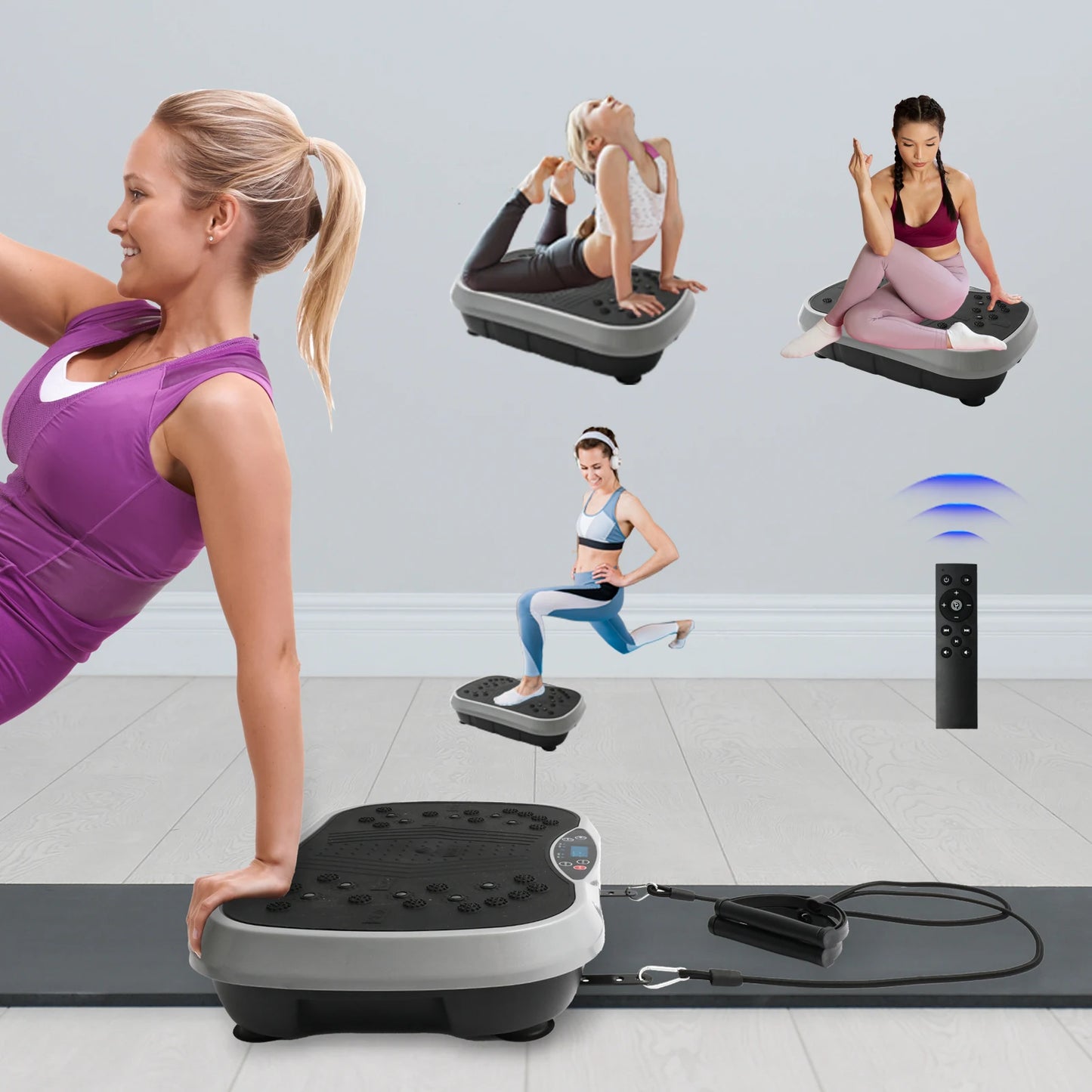 H Vibration Plate Exercise Machine EMS Whole-Body Fitness Equipment
