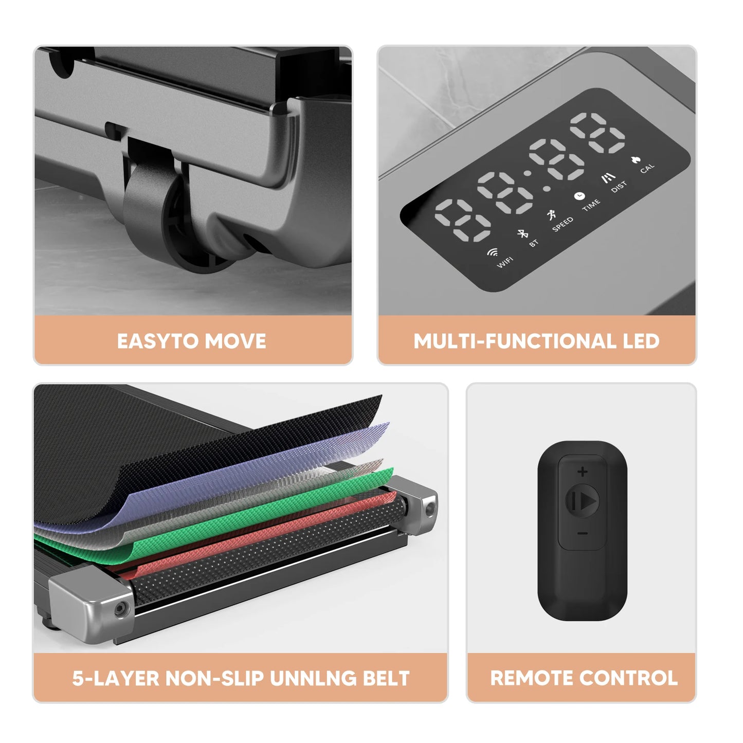 Superun 2-In-1 Under-Desk Treadmill With LED Display