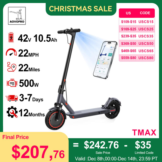 AOVOPRO Electric Scooter Foldable City Commuter Travel Companion