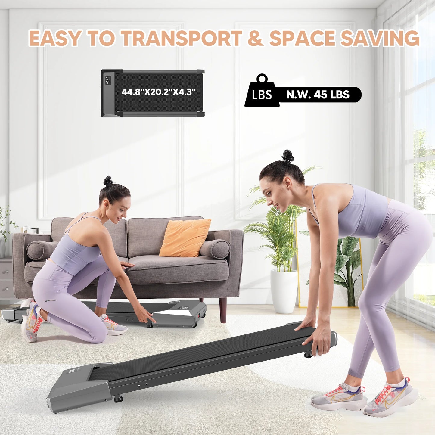 Superun 2-In-1 Under-Desk Treadmill With LED Display