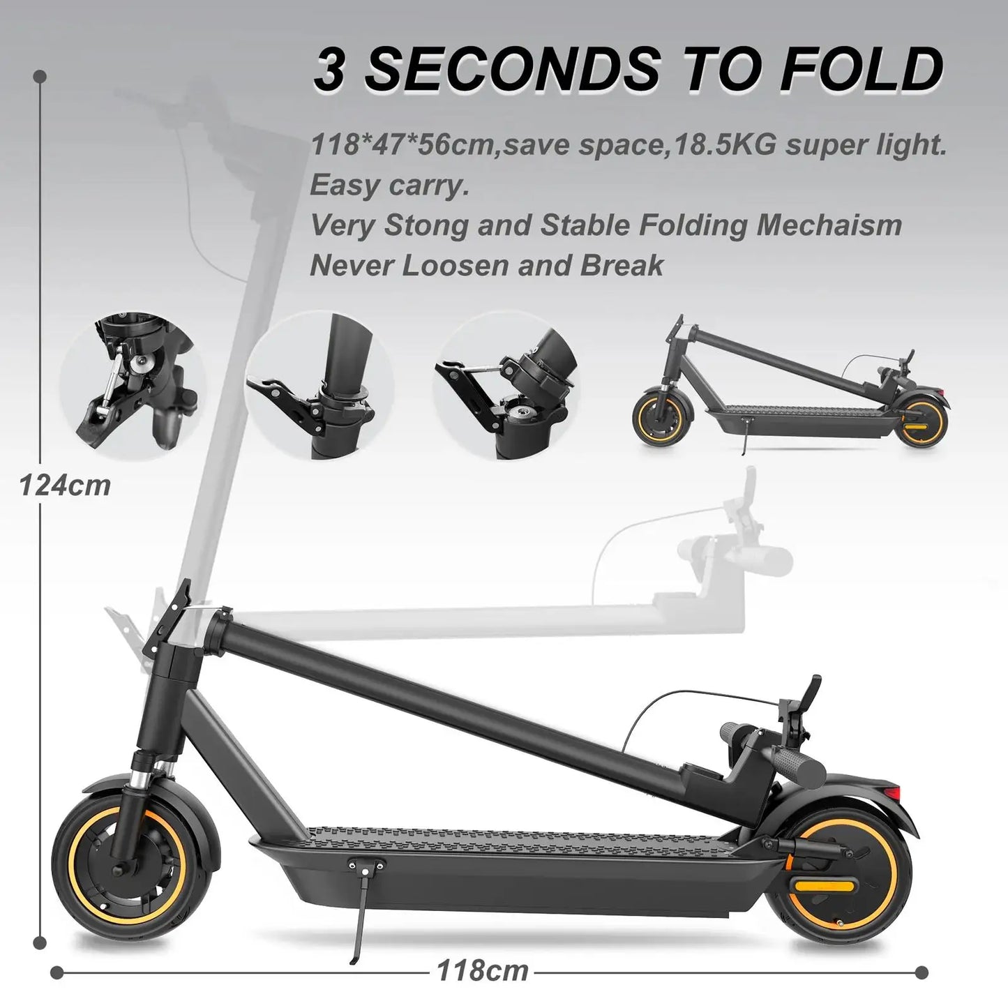 AOVOPRO Electric Scooter ESMAX 500W Folding Smart App