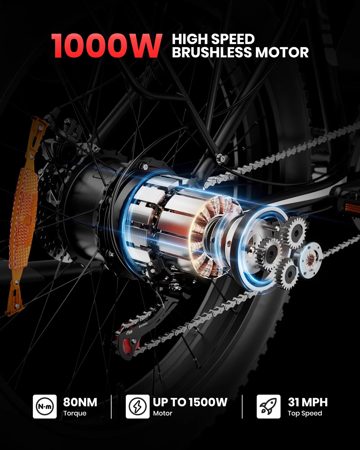 AMYET EB26 Electric Mountain Bike Fat Tire Dual Shock