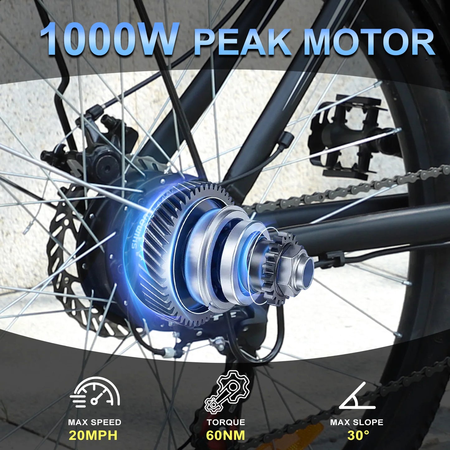 ZNH Electric Mountain Bike 1000W Peak Motor 48V Battery