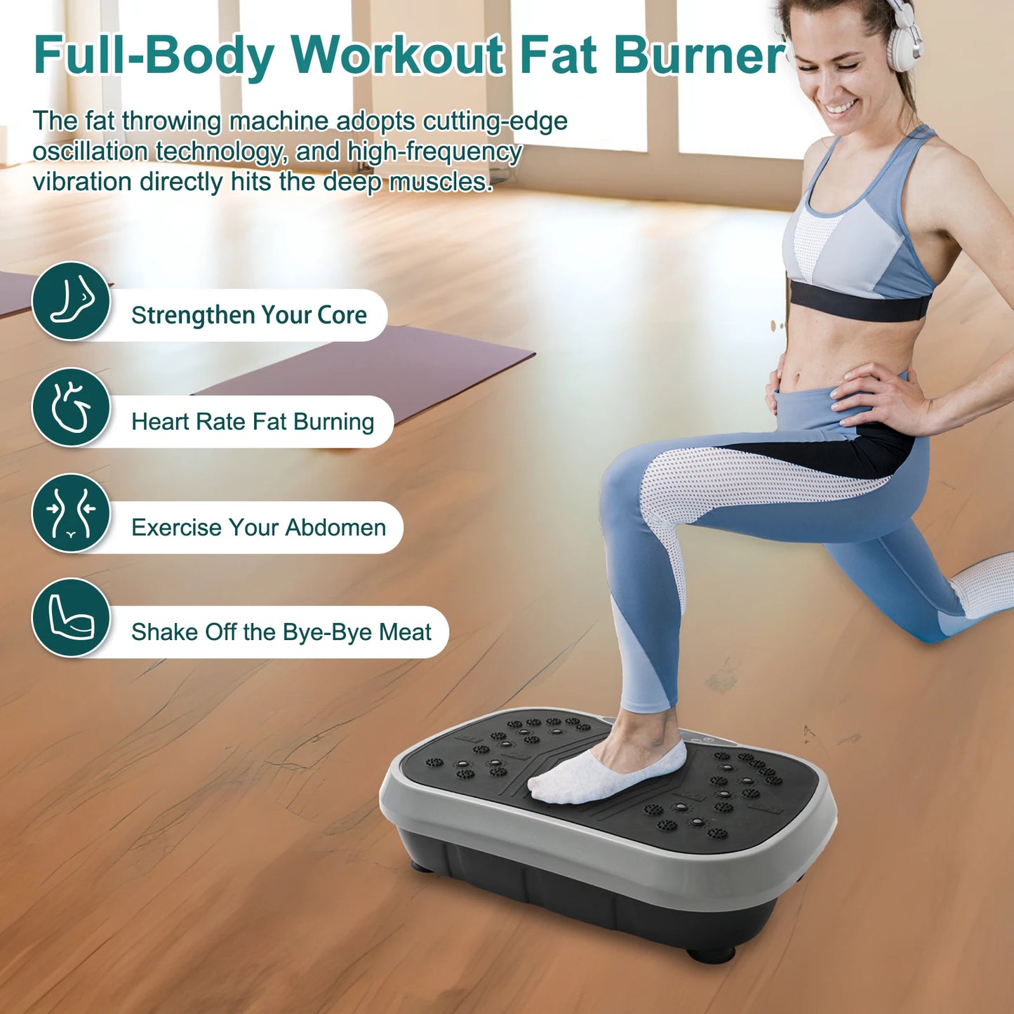 H Vibration Plate Exercise Machine EMS Whole-Body Fitness Equipment