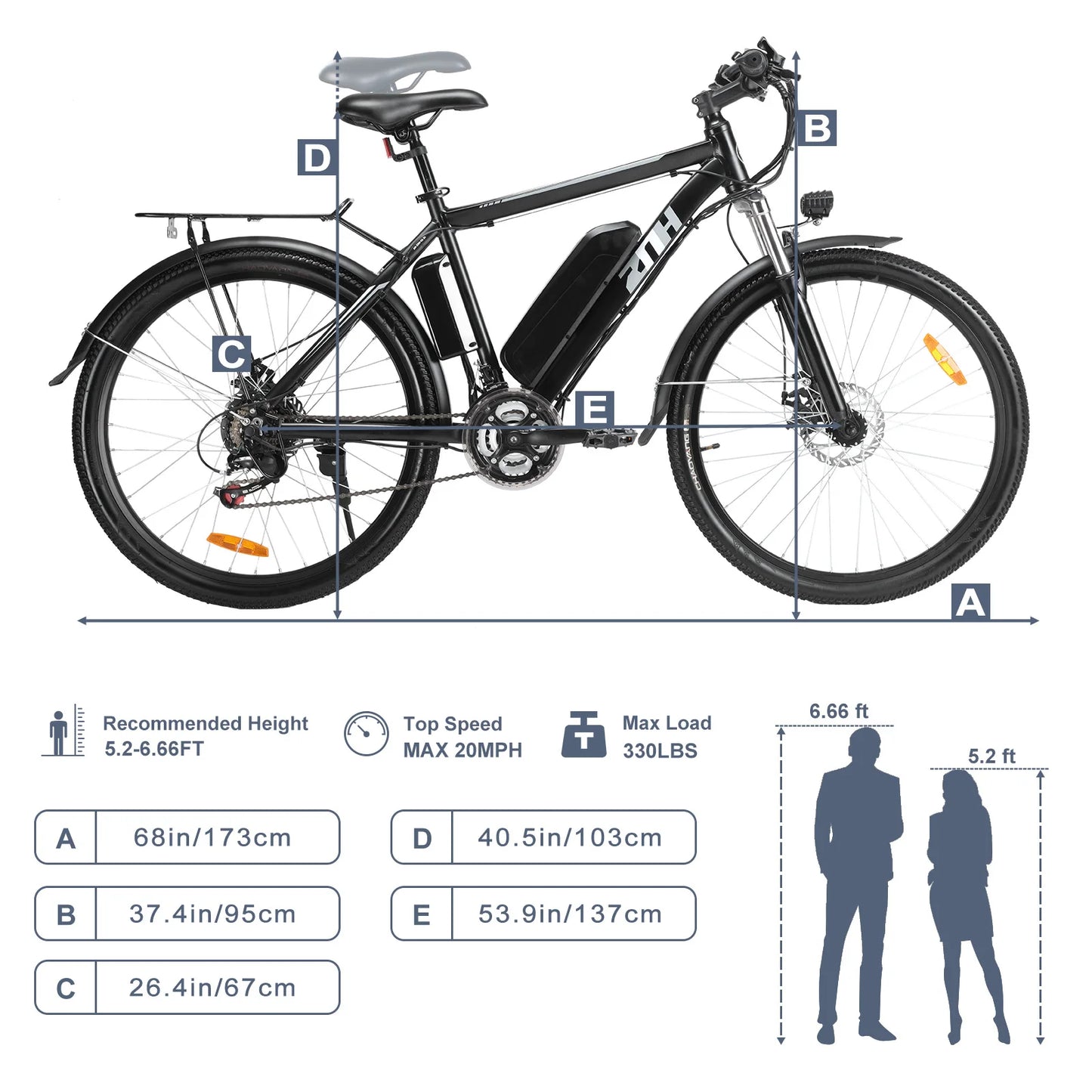 ZNH Electric Mountain Bike 1000W Peak Motor 48V Battery