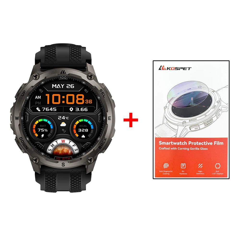 KOSPET Tank T4 Smartwatch GPS with Durable Build For Men