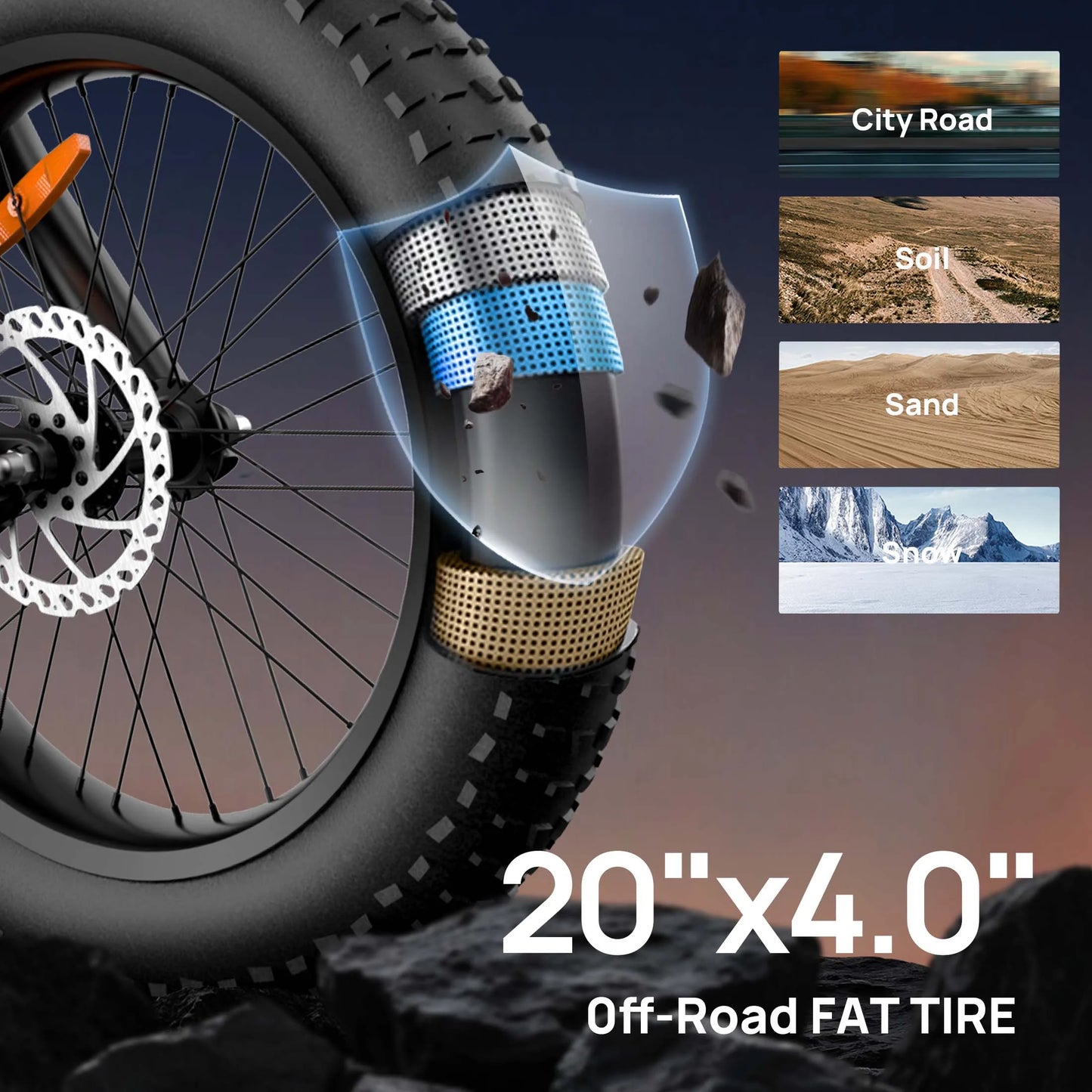 URLIFE Electric Mountain Bike Fat Tire 1500W Removable Battery