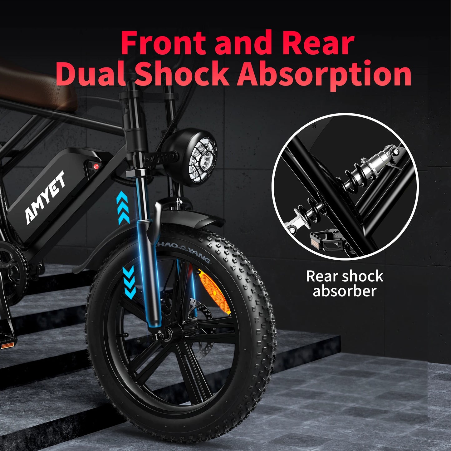 AMYET Electric Bike 1000W Brushless Motor Mountain E-Bike