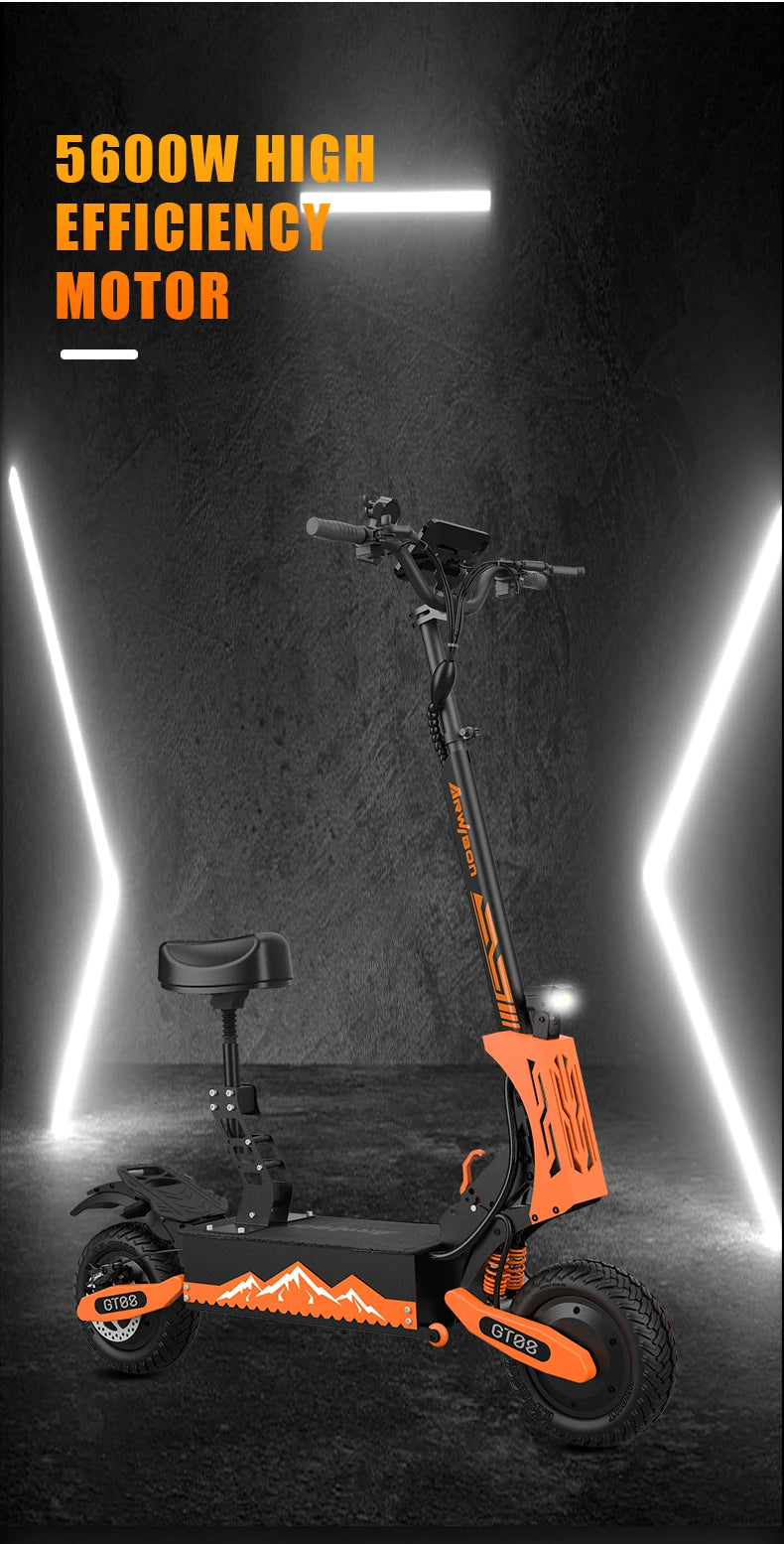 Arwibon Dual-Motor 5600W Folding Electric Scooter Pro