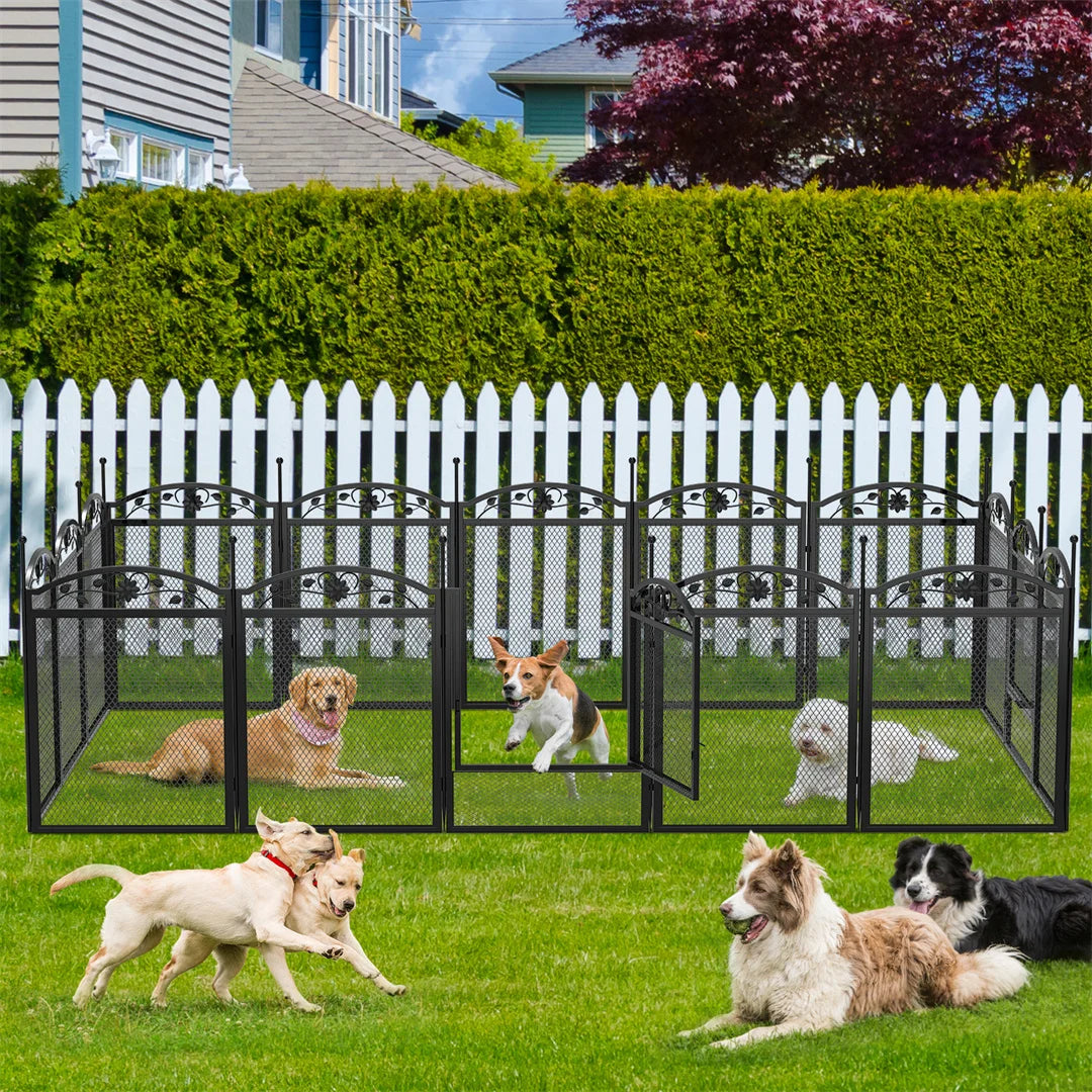 Bingopaw Dog Playpen Heavy-Duty Outdoor Indoor Metal Fence