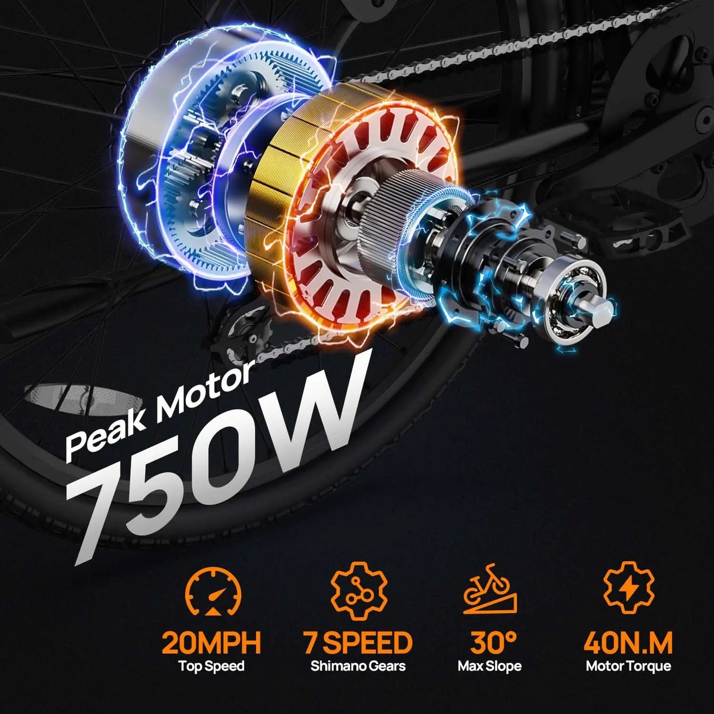 URLIFE Electric Bike 750W E26 With Removable Battery