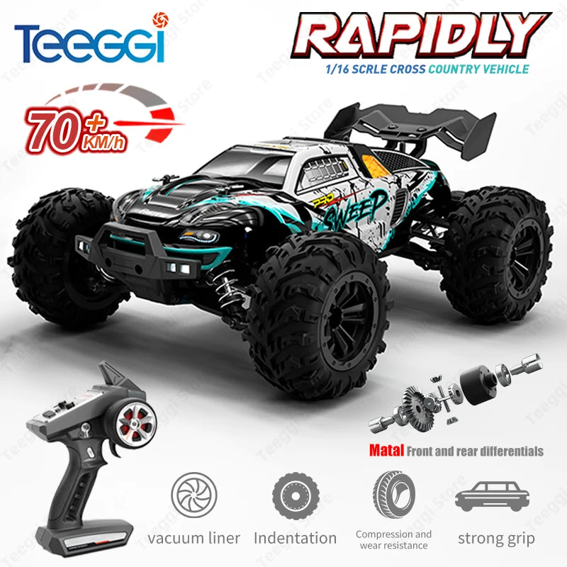 Teeggi RC Car 4WD Off-Road With LED Lights High Speed