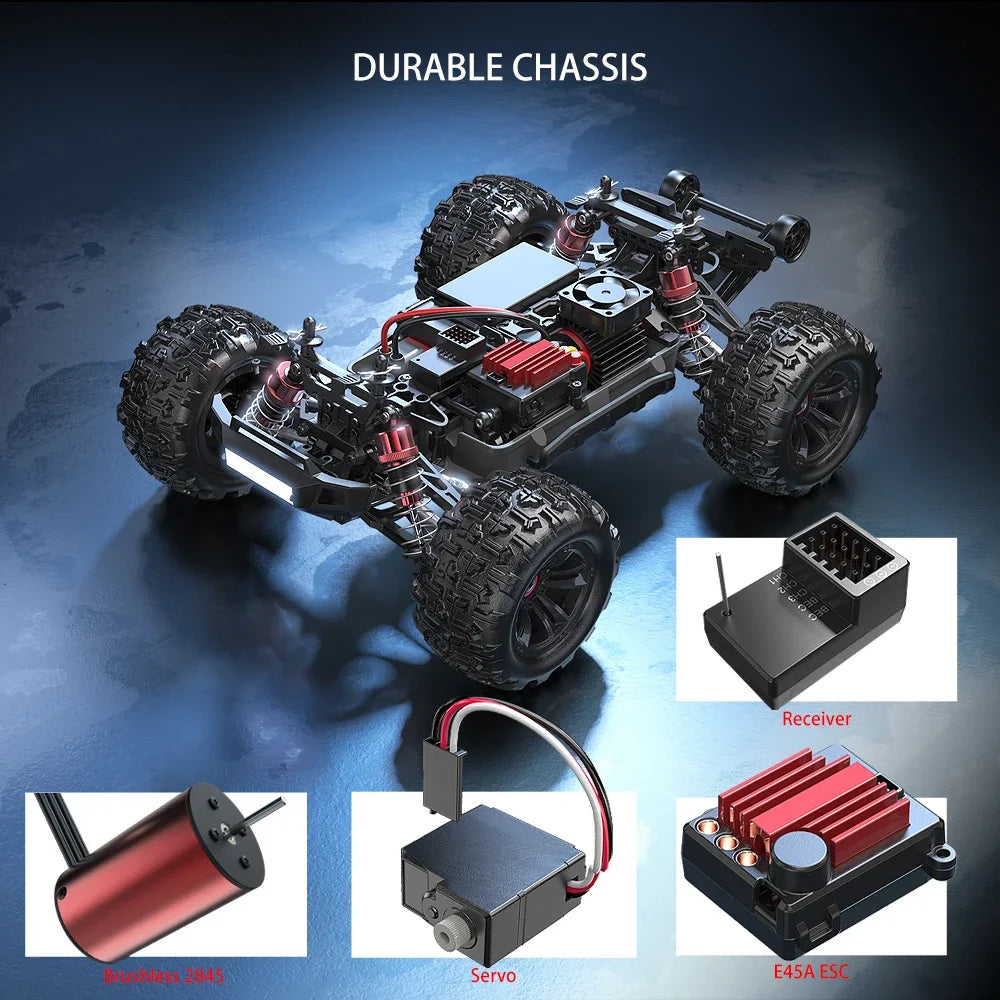 BEYONDSKYCE RC Car 4WD Off-Road Brushless 2.4GHz High-Speed