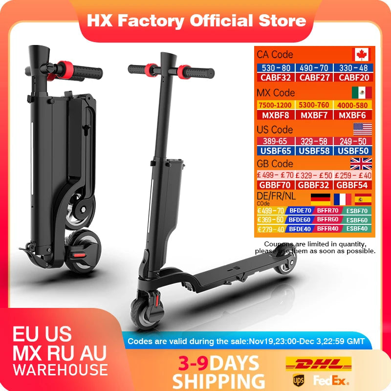 HX Electric Scooter X6 Foldable 350W 25kmh