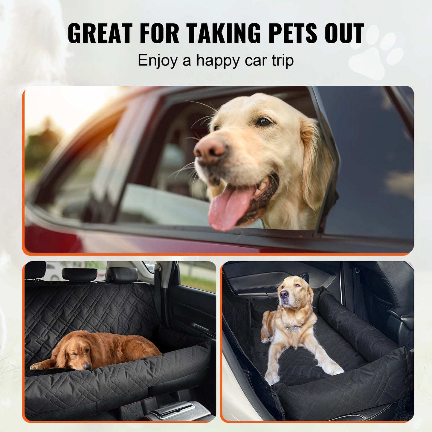 SucceBuy Waterproof Dog Car Seat Booster With Clip-On Safety Leash