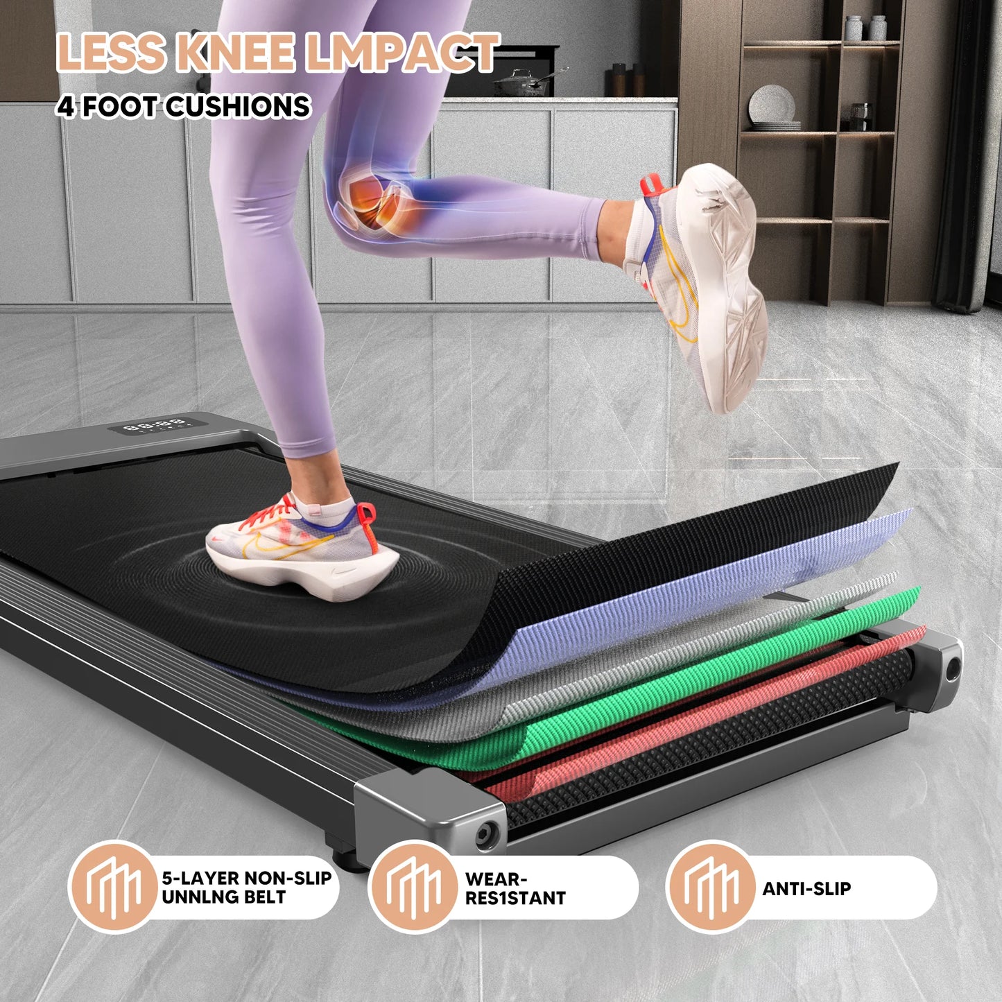 Superun 2-In-1 Under-Desk Treadmill With LED Display
