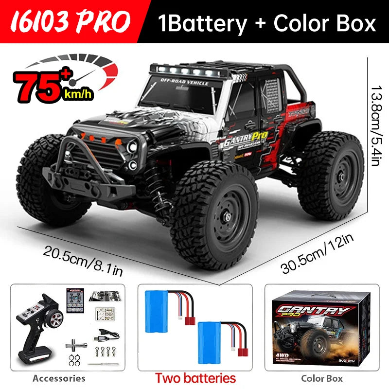 WLtoys RC Car 1:16 4WD LED High Speed Monster Truck