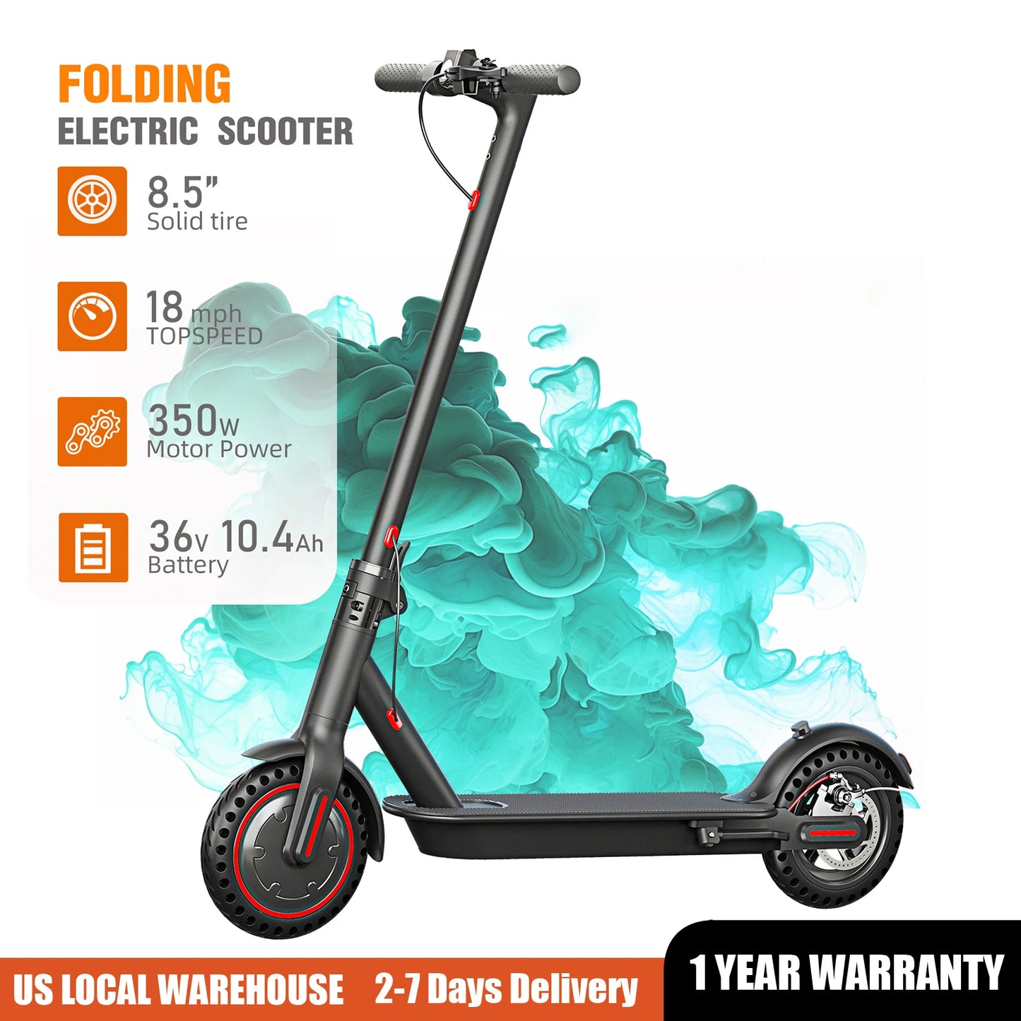 FREEBOY Electric Scooter Foldable With Solid Tires And Dual Brakes