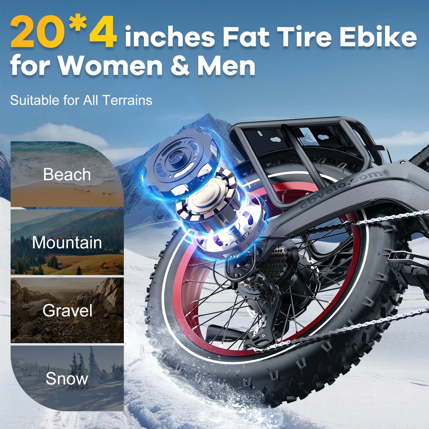 CYBERVELO Folding Electric Bike 2000W Peak Pro Motor