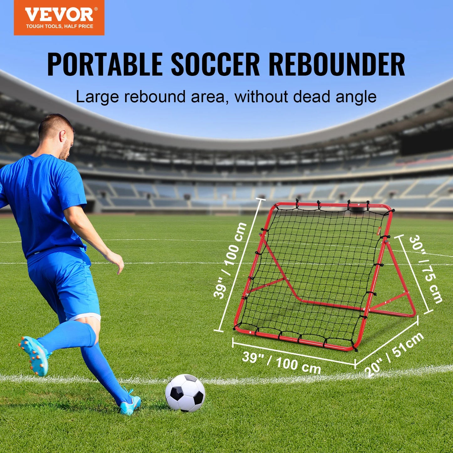Hign-concerned Soccer Rebounder Net Portable Adjustable Angles