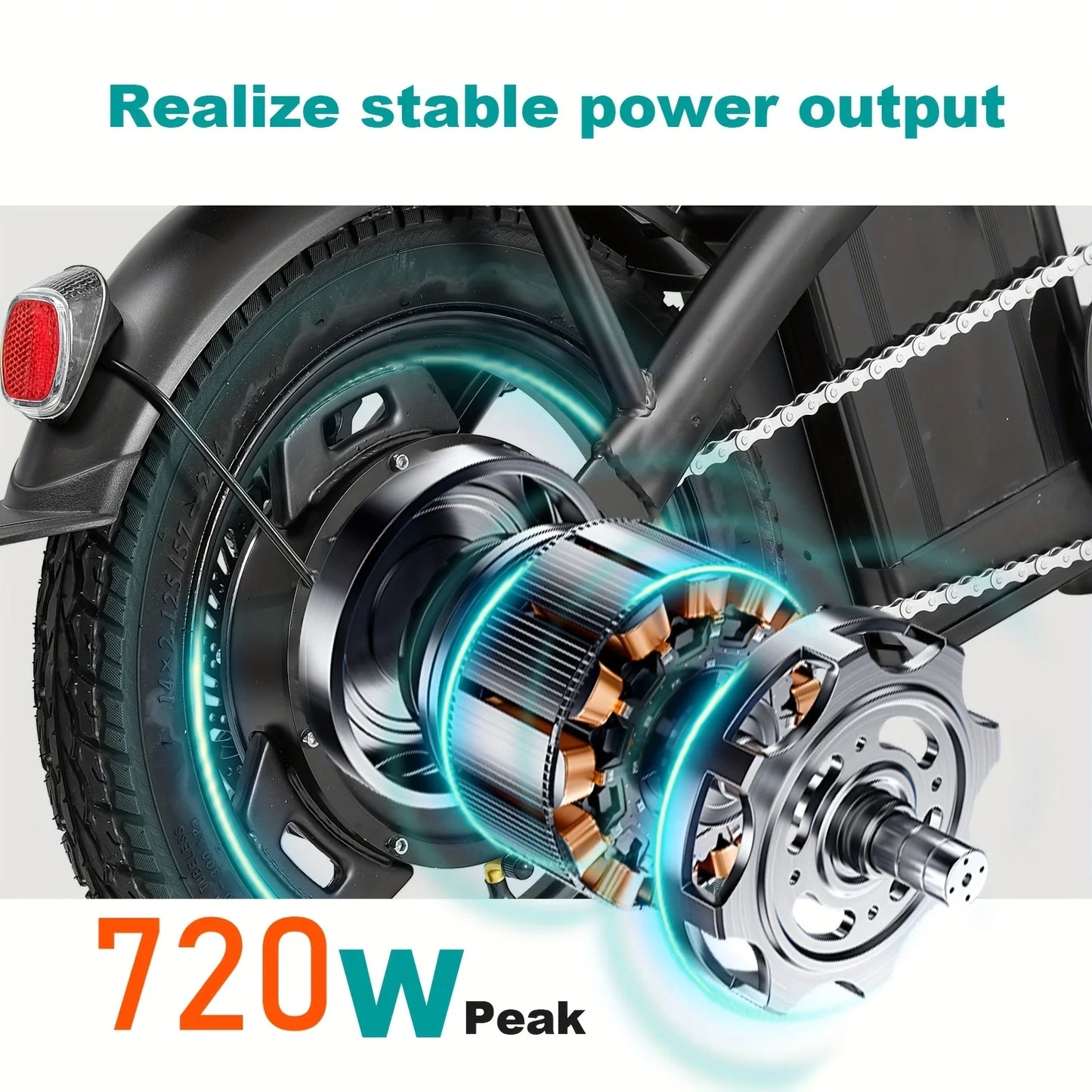 LELEKUAIC Foldable Electric Bike Removable Battery