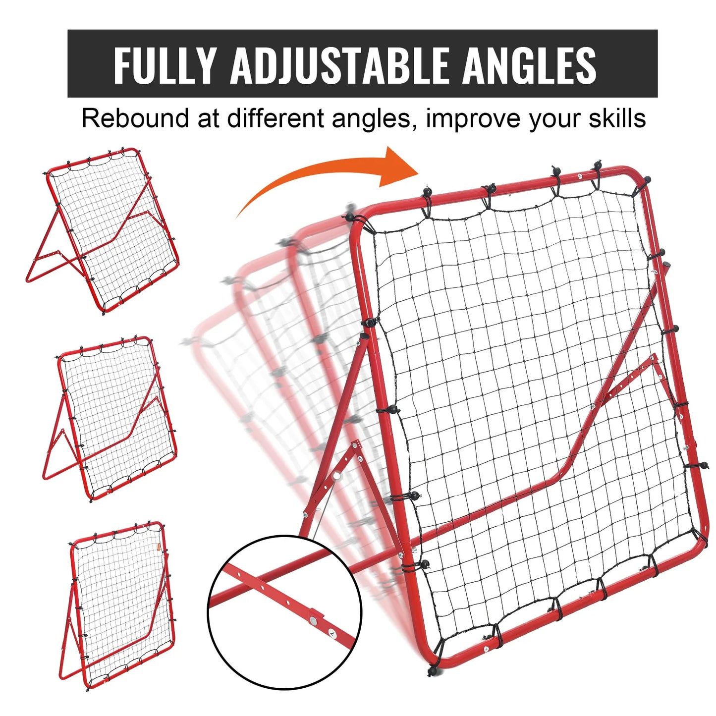 Hign-concerned Soccer Rebounder Net Portable Adjustable Angles