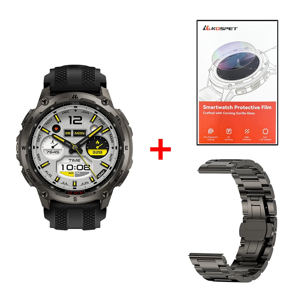 KOSPET Tank T4 Smartwatch GPS with Durable Build For Men