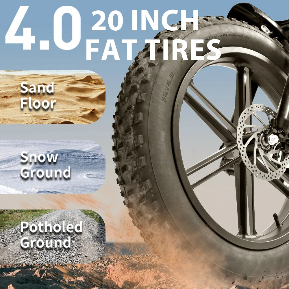 DEEPOWER Electric Bike S7Pro Carbon-Steel-Frame For Adults