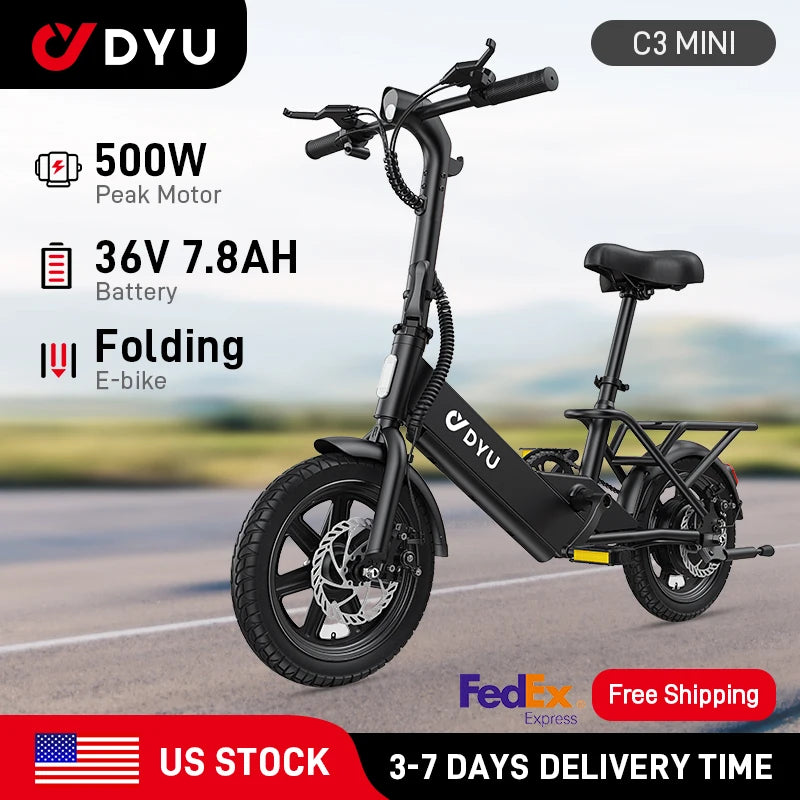 DYU Electric Bicycle High-Torque 500W Peak Motorized