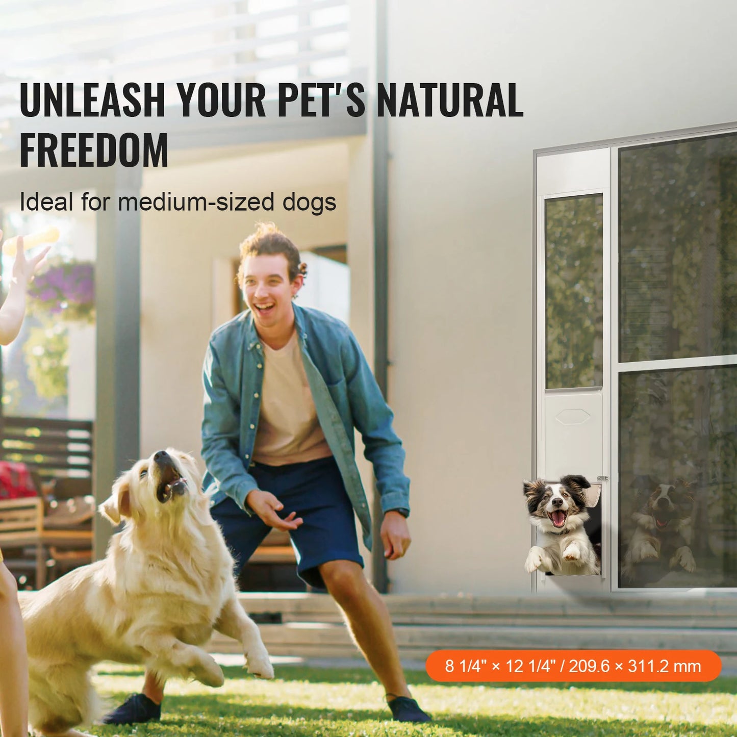 SucceBuy Dog Door For Sliding Glass Door Adjustable Height