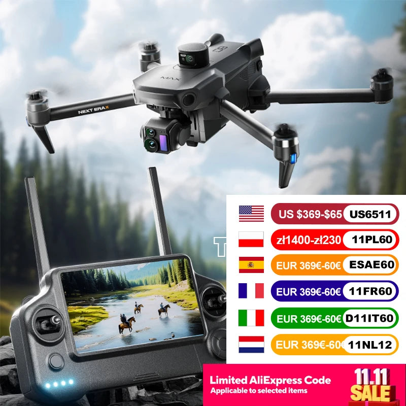 JJRCC Drone 8K GPS With Screen Remote 20km Transmission
