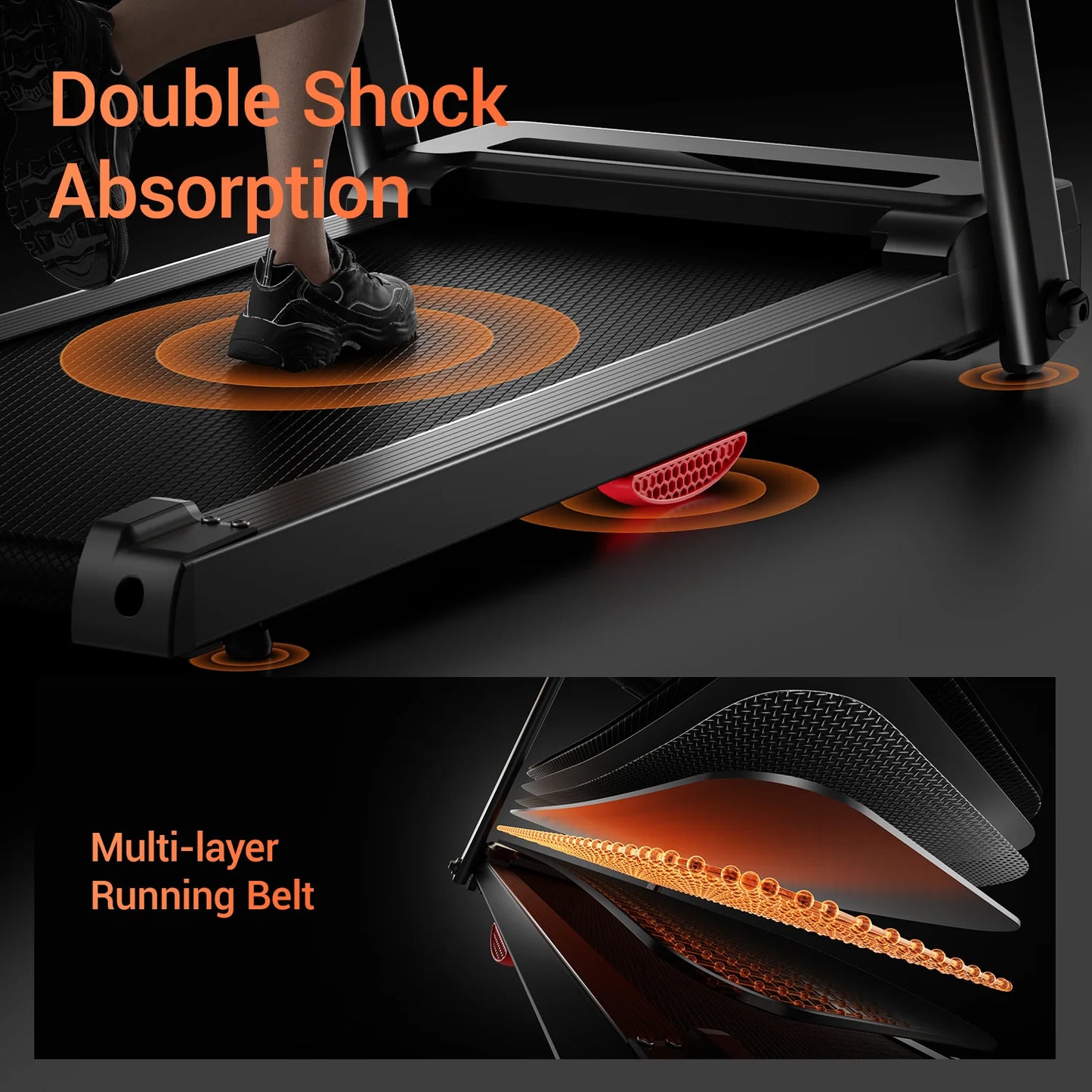 Driving Treadmill Brushless Foldable 3.0HP with HR Monitor