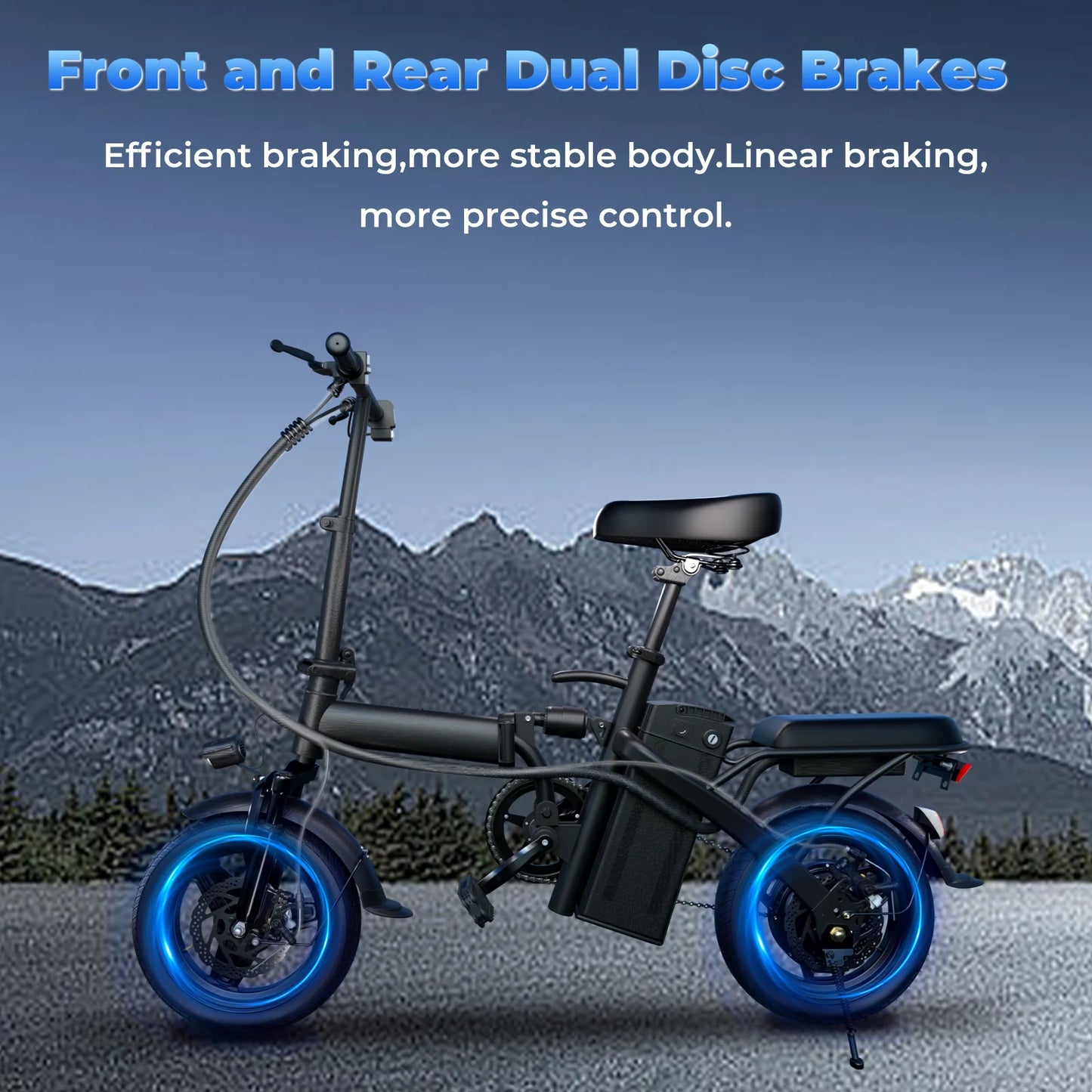 LELEKUAIC Folding Electric Bike Removable 48V Battery