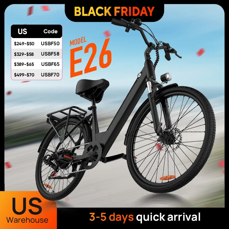 URLIFE Electric Bike 750W E26 With Removable Battery