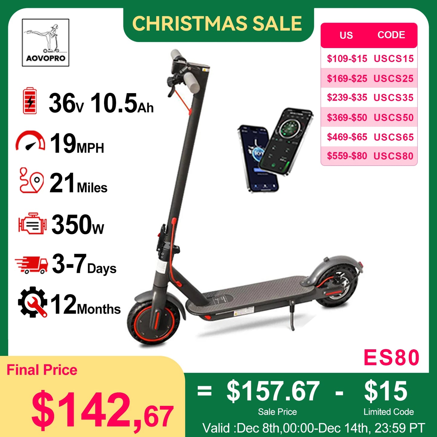 AOVOPRO Electric Scooter Foldable