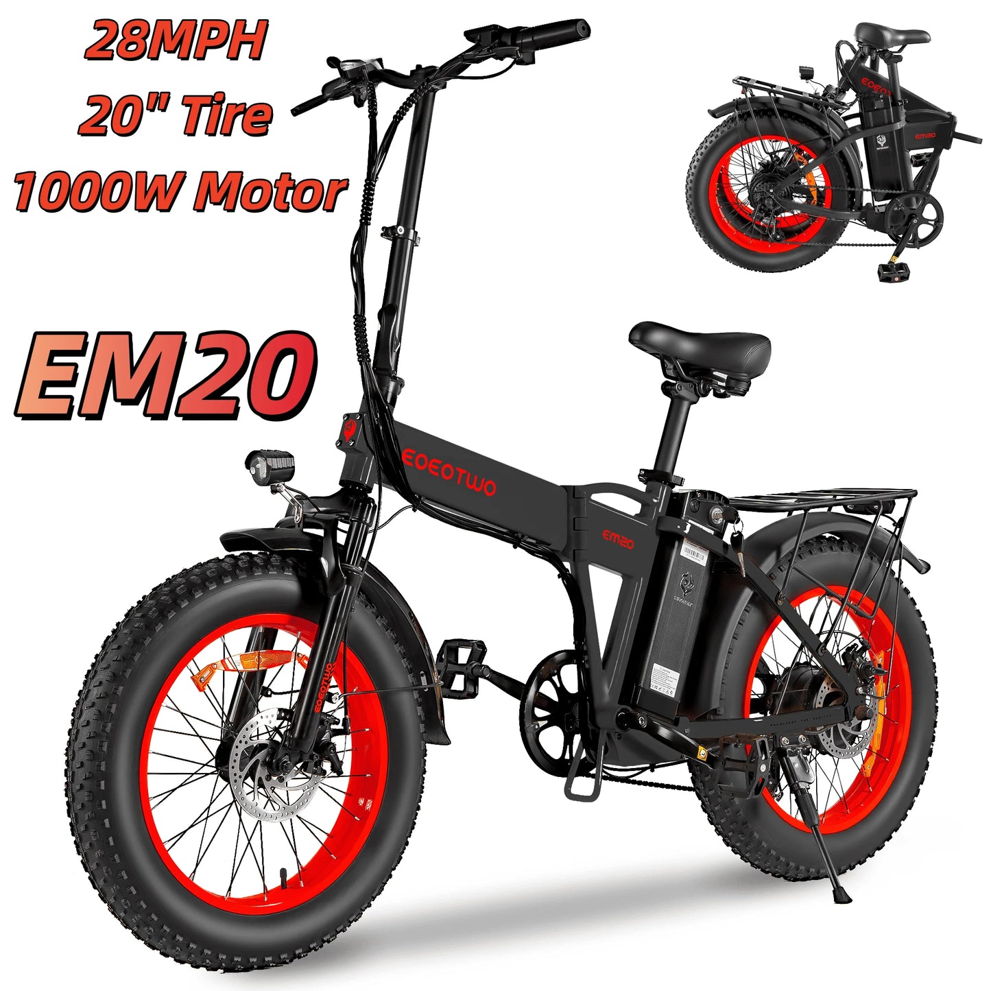 EOEOTWO E01 Electric Fat Tire Mountain Bike 1500W Peak