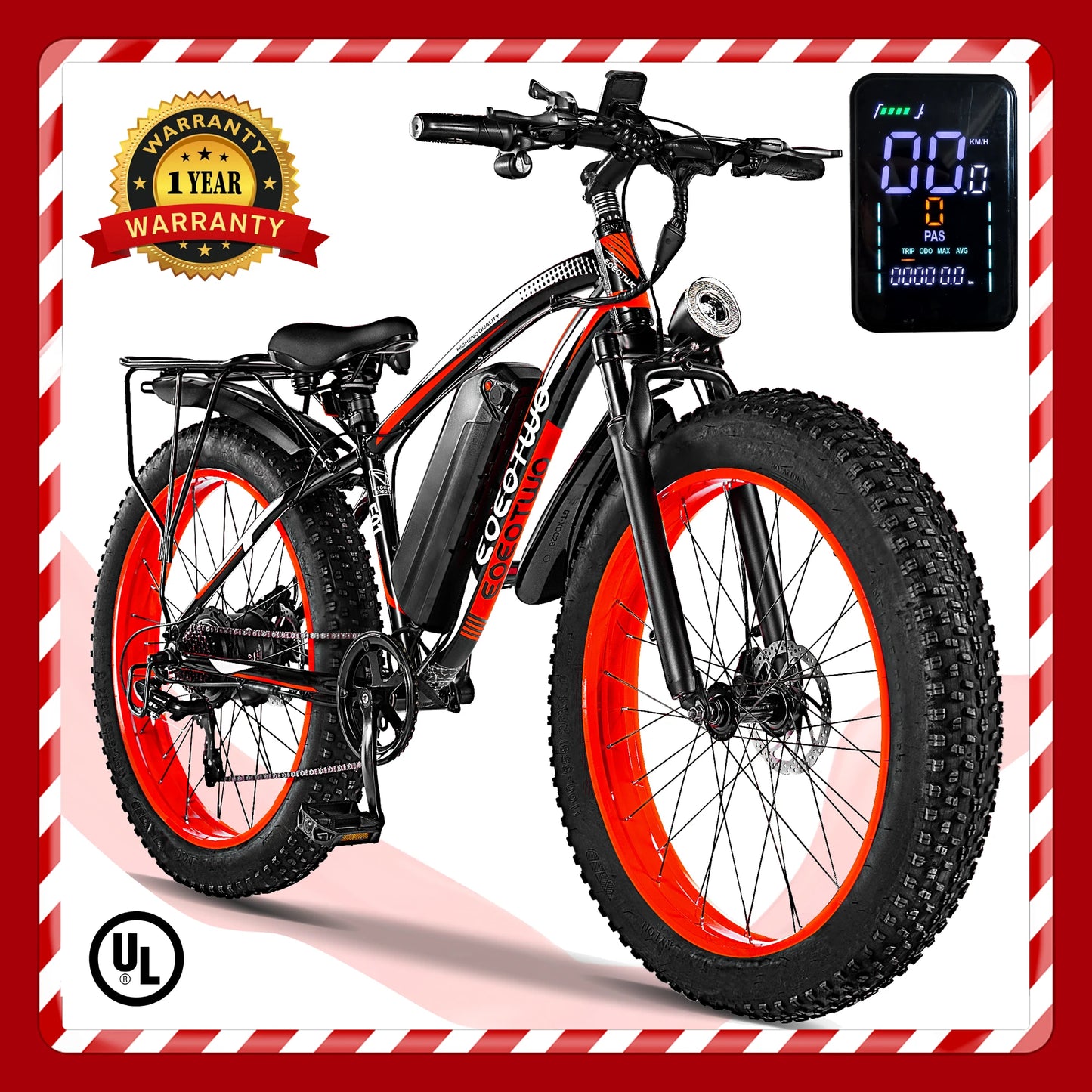 EOEOTWO E01 Electric Fat Tire Mountain Bike 1500W Peak
