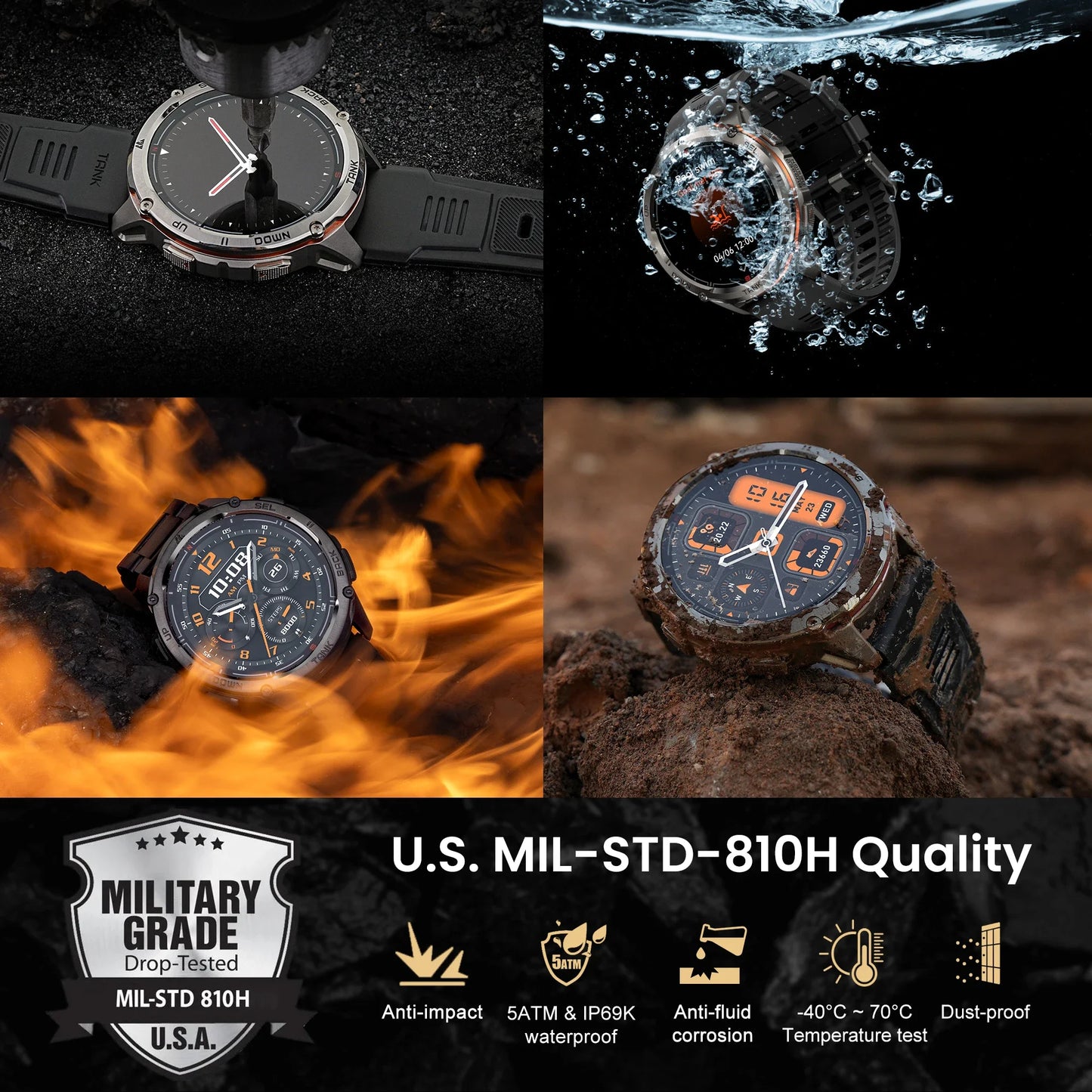 Smartwatch KOSPET Tank T3 Ultra 2 GPS Stainless Steel