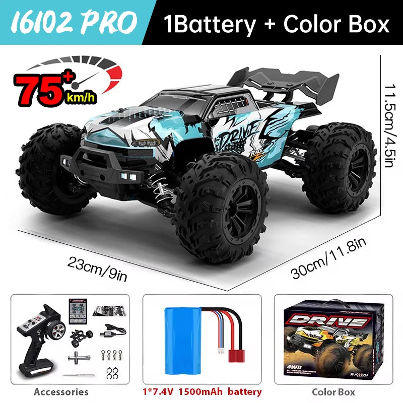 WLtoys RC Car 1:16 4WD LED High Speed Monster Truck