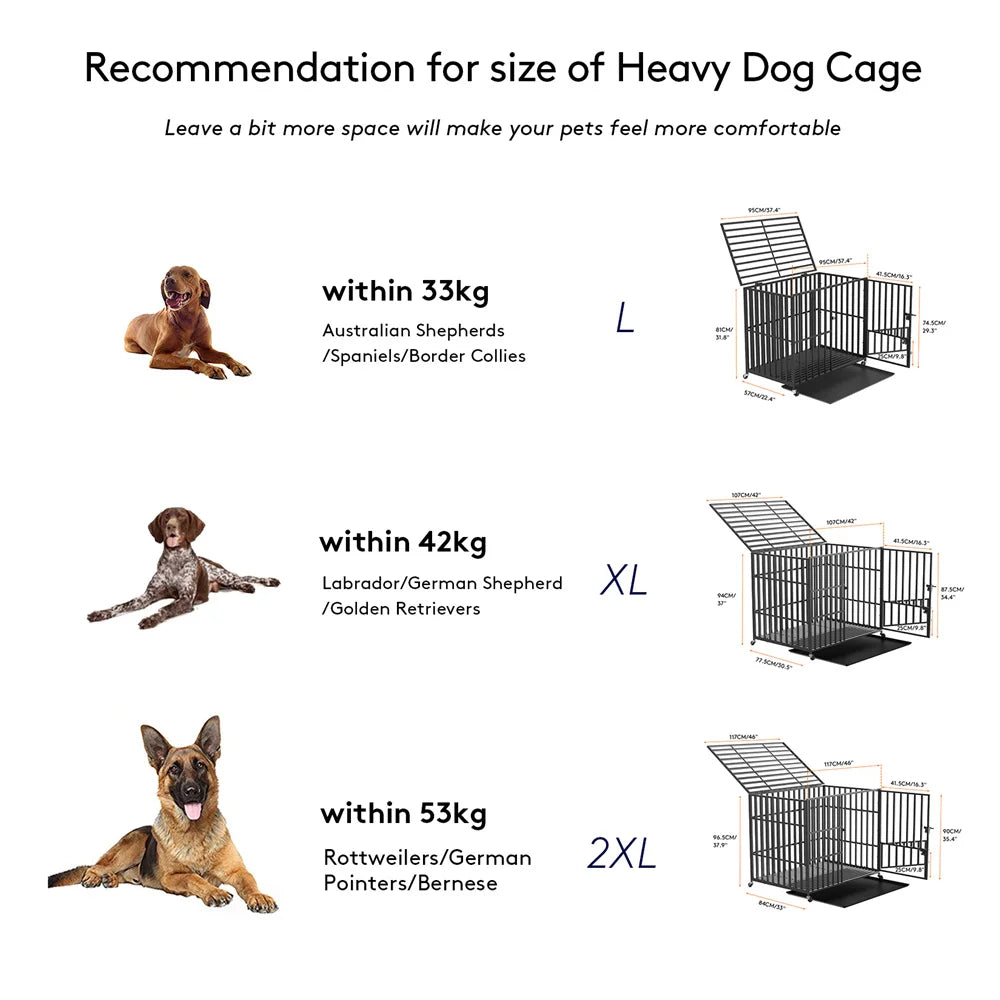 BORWARTH Dog Crate Chew Resistant Iron Kennel For Dogs